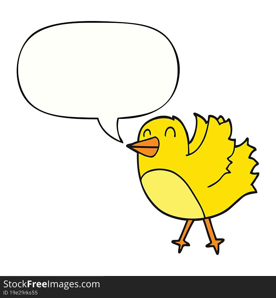 cartoon bird with speech bubble. cartoon bird with speech bubble