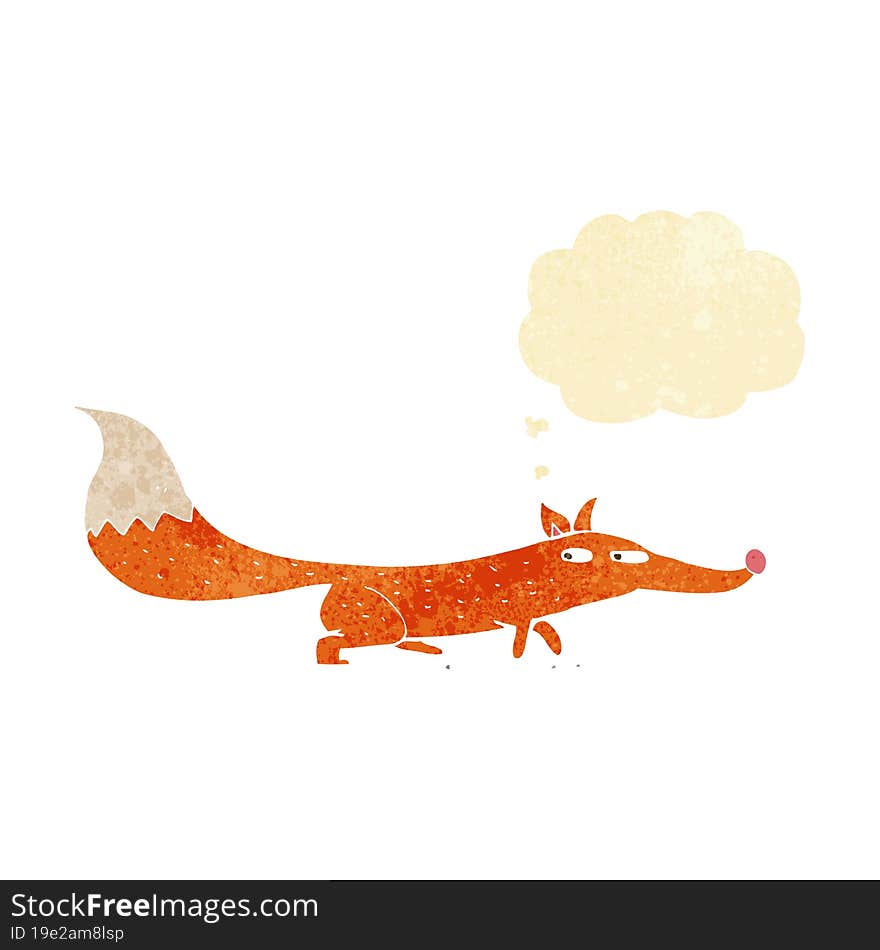 Cartoon Little Fox With Thought Bubble