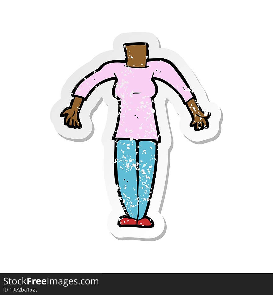 retro distressed sticker of a cartoon female body