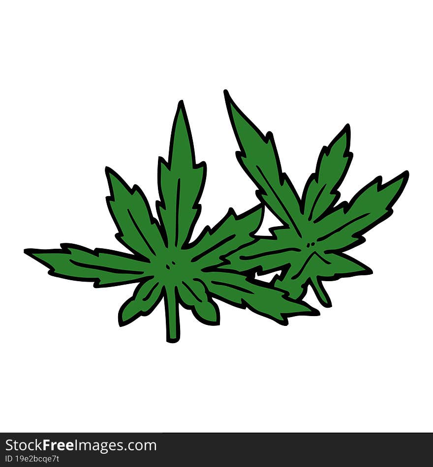 cartoon doodle marijuana leaves