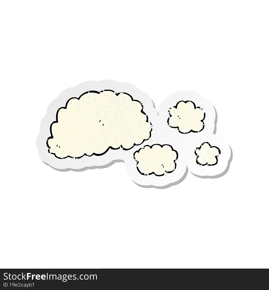 retro distressed sticker of a cloud of smoke cartoon element