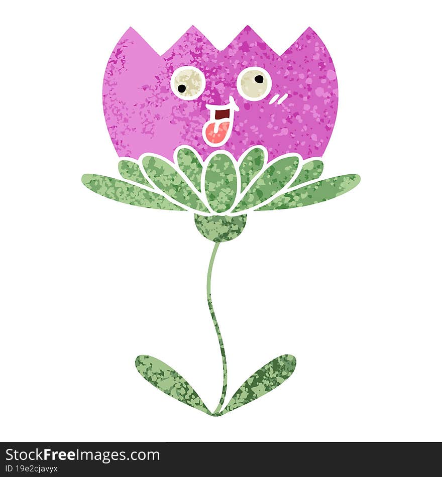 retro illustration style cartoon of a flower