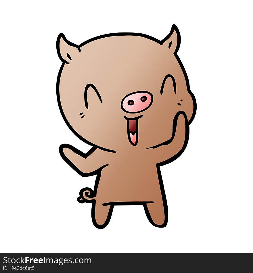 happy cartoon pig. happy cartoon pig