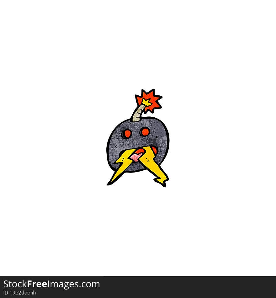 crazy bomb symbol cartoon