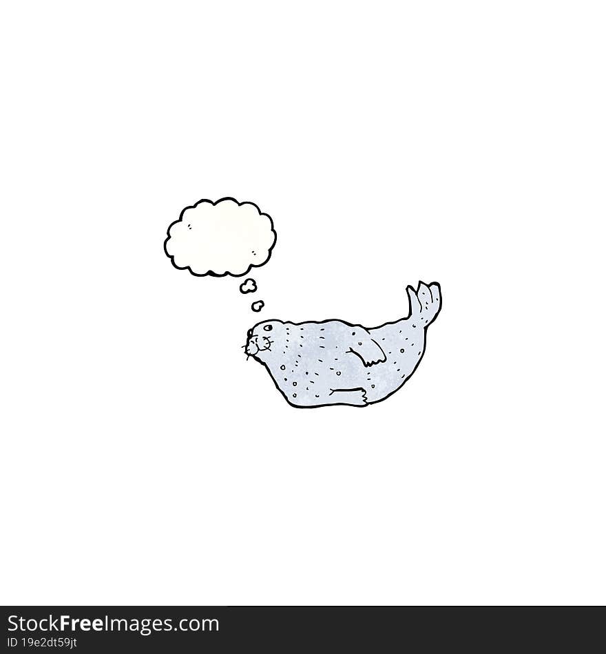 Cartoon Seal With Thought Bubble