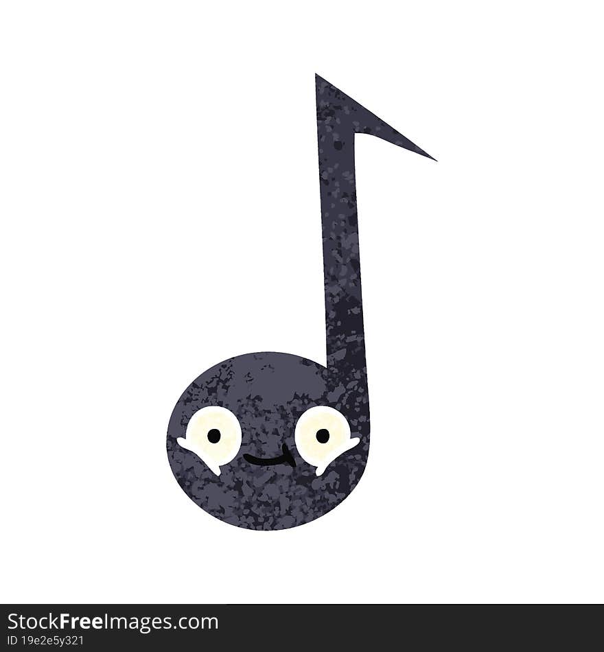 retro illustration style cartoon musical note