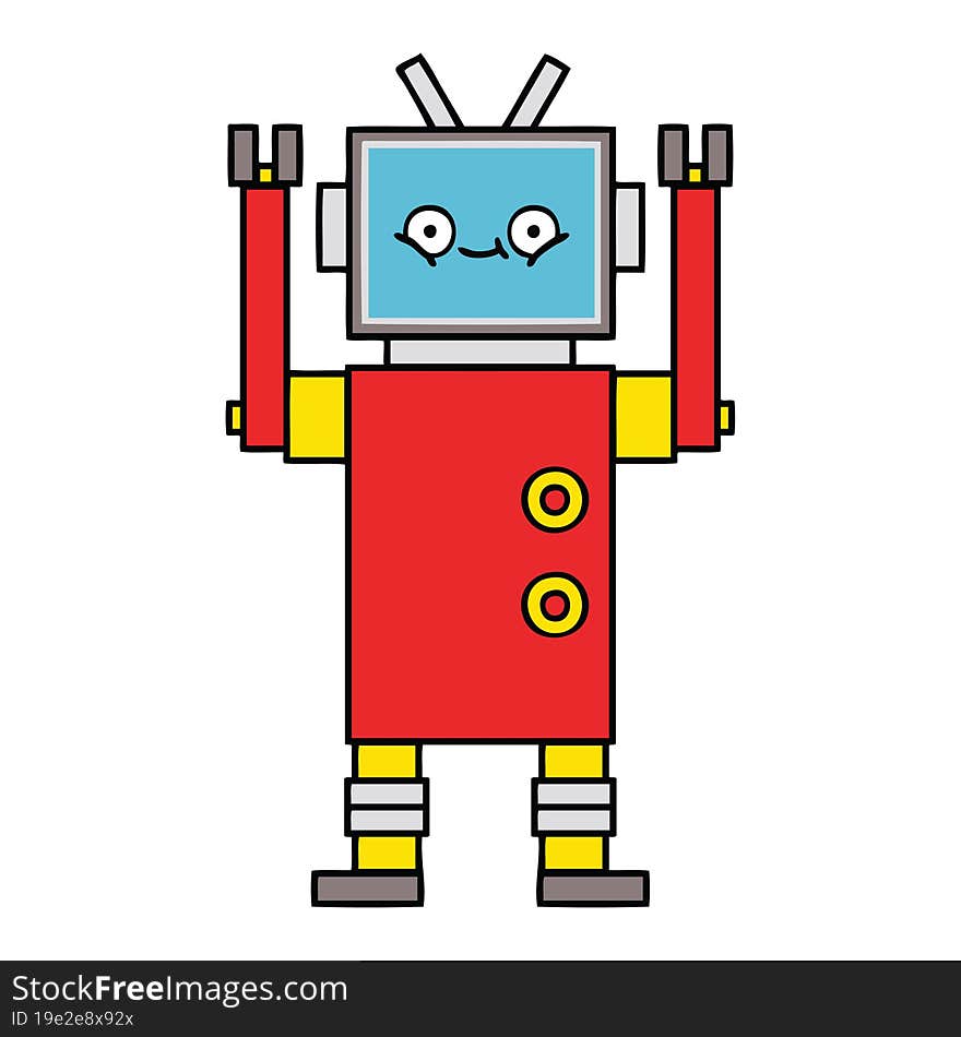 cute cartoon of a robot. cute cartoon of a robot