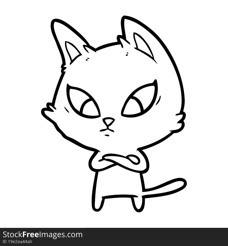 confused cartoon cat. confused cartoon cat