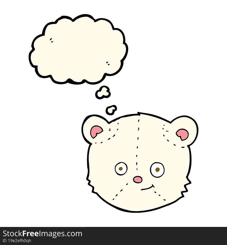 Cartoon Polar Bear Head With Thought Bubble