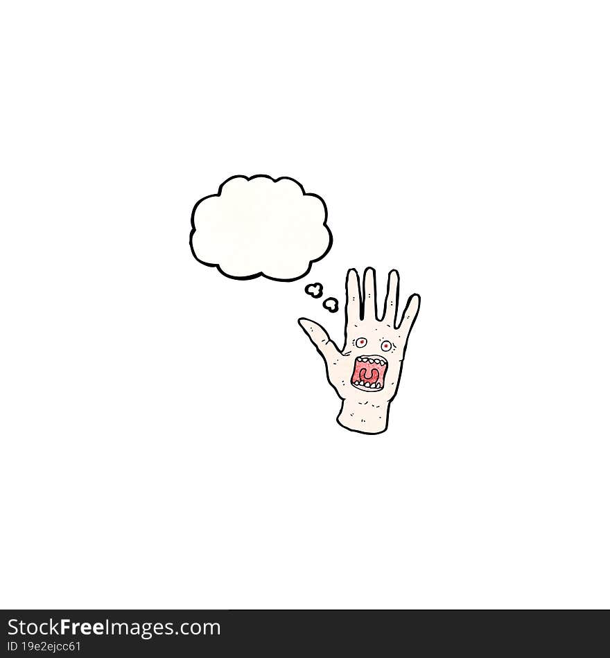 scary shrieking hand cartoon