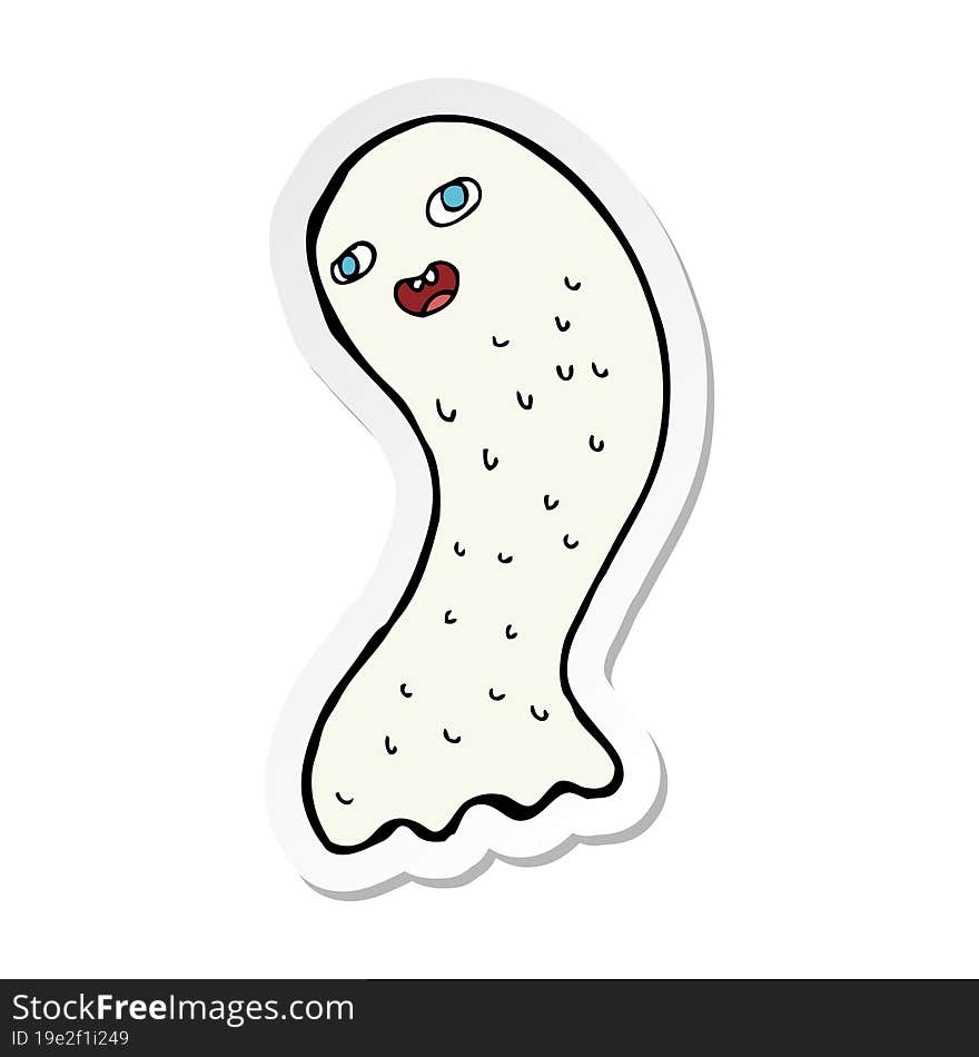 sticker of a funny cartoon ghost