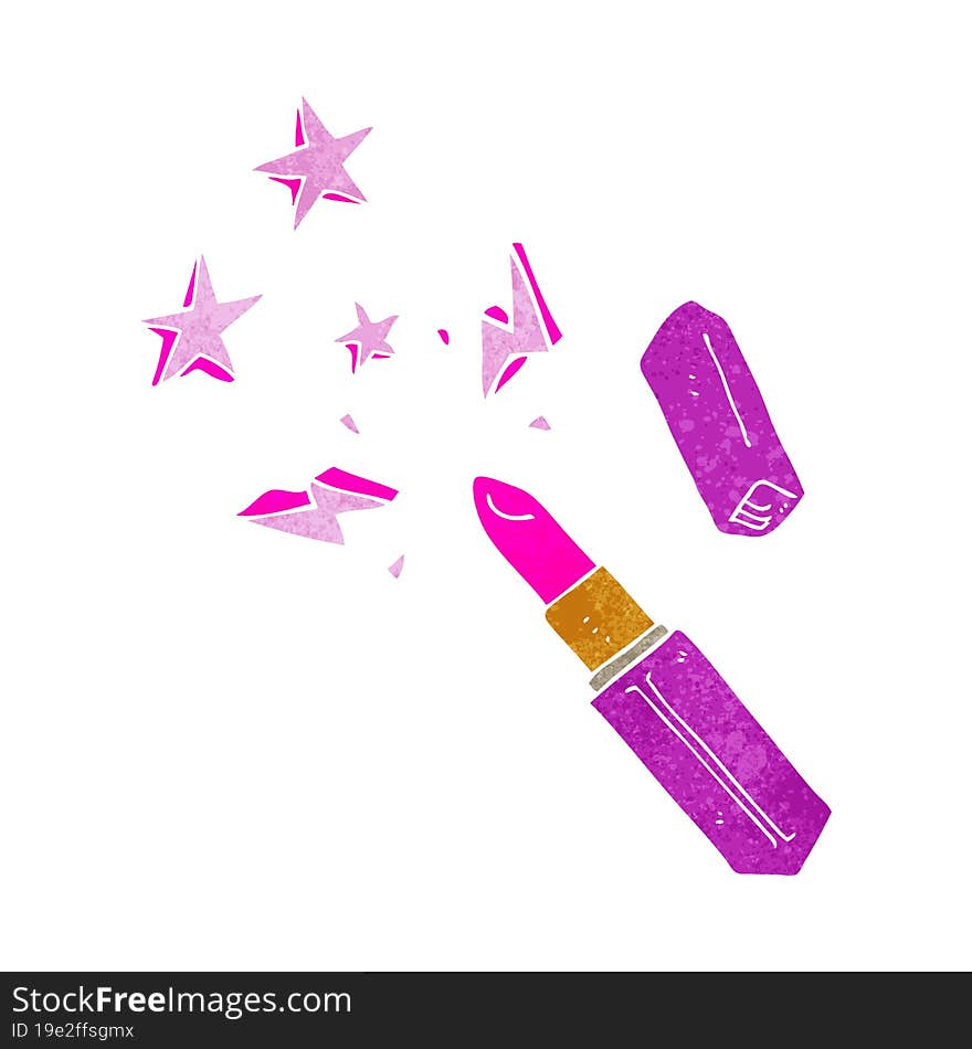 freehand retro cartoon vivid lipstick