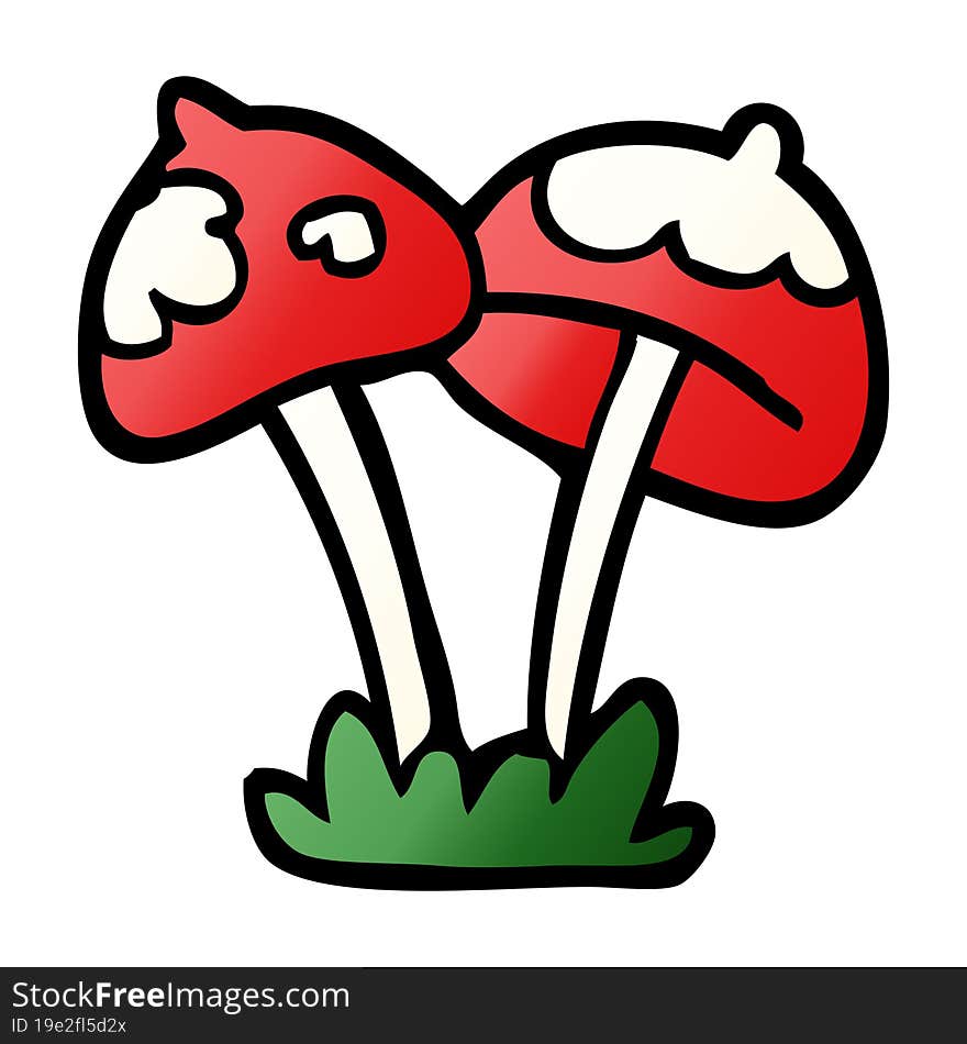 cartoon doodle mushroom