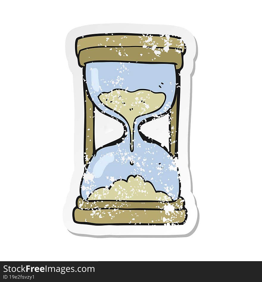 Retro Distressed Sticker Of A Cartoon Timer