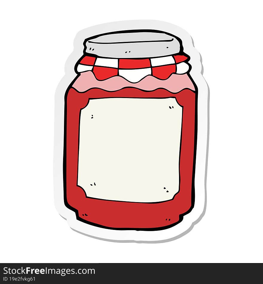 sticker of a cartoon jar of jam