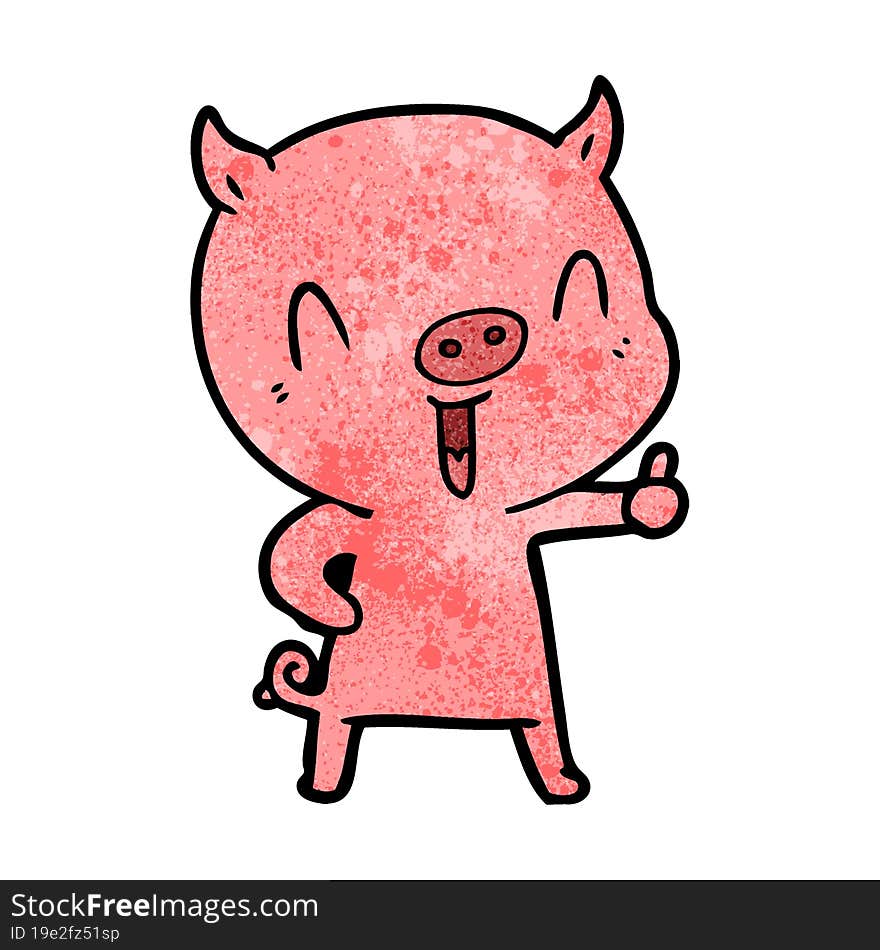 happy cartoon pig. happy cartoon pig