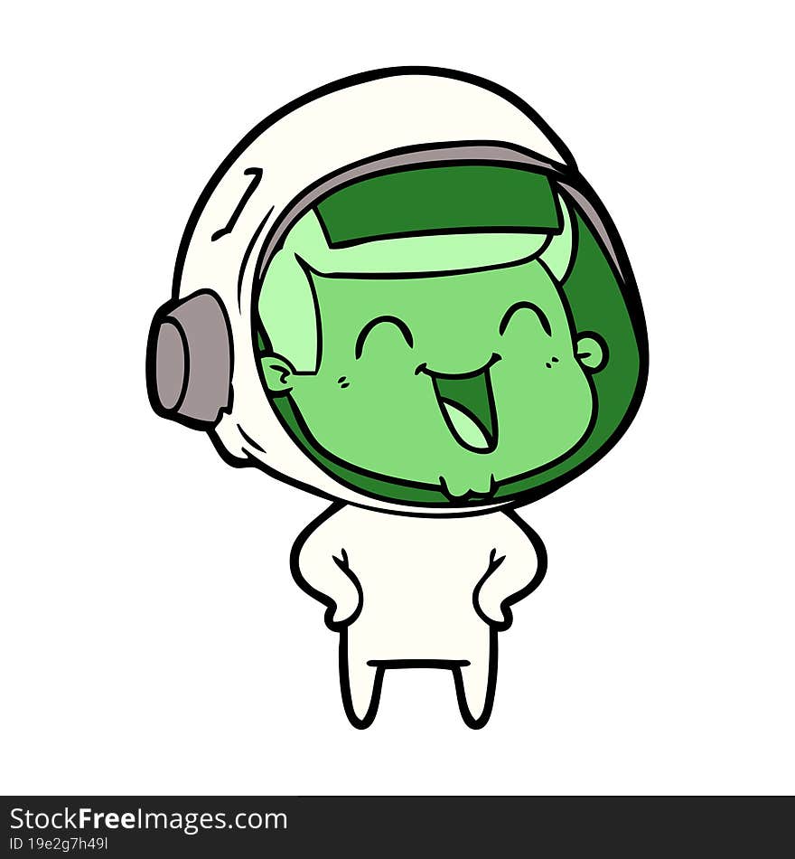 happy cartoon astronaut. happy cartoon astronaut