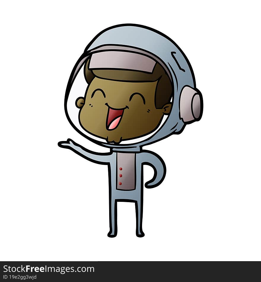 happy cartoon astronaut. happy cartoon astronaut