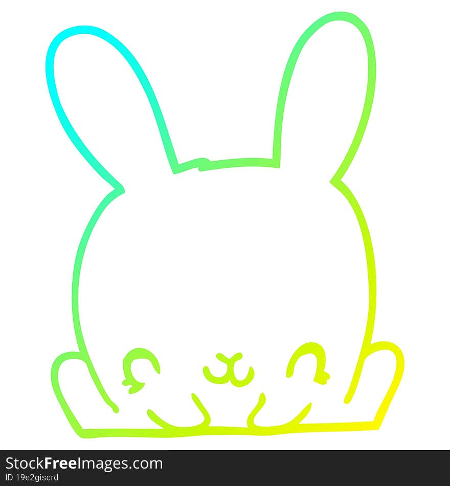 Cold Gradient Line Drawing Cartoon Rabbit