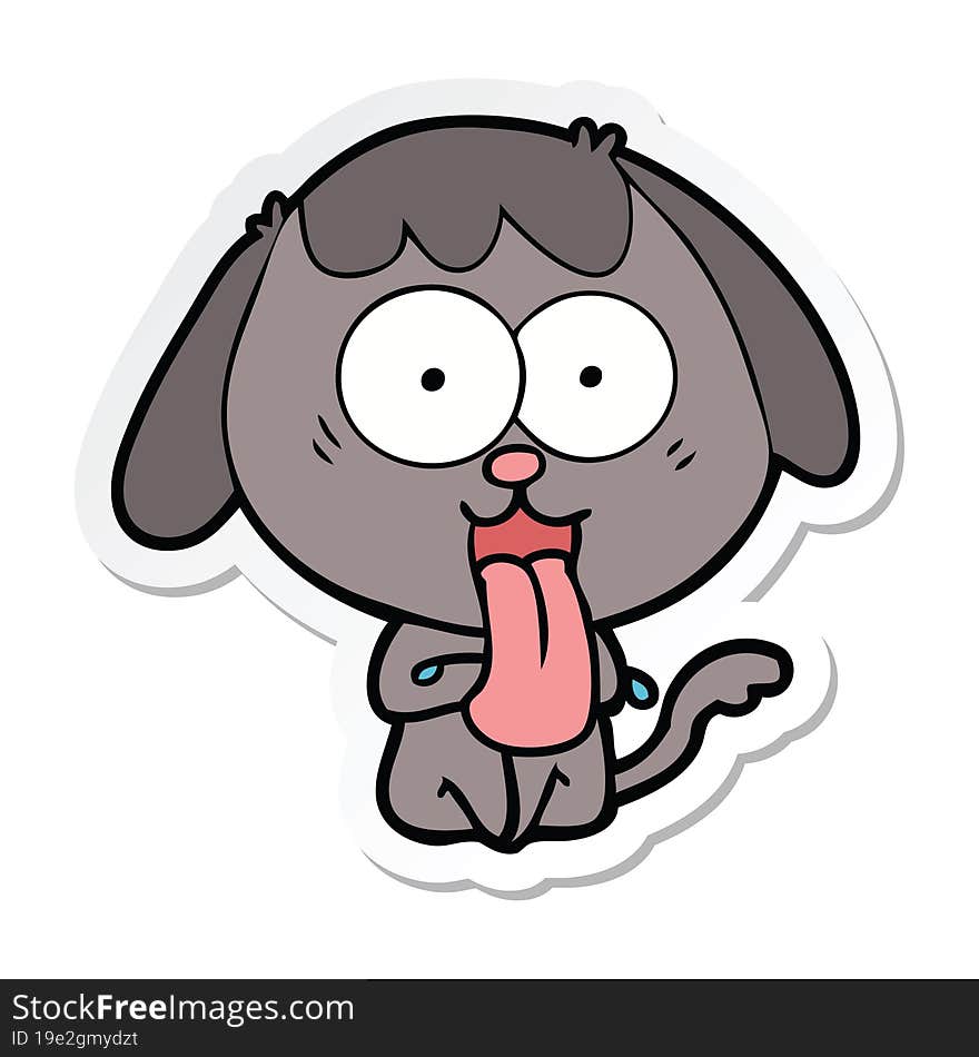 Sticker Of A Cute Cartoon Dog