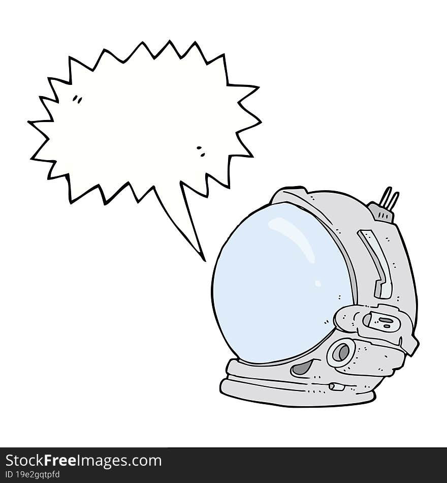 Cartoon Astronaut Helmet With Speech Bubble