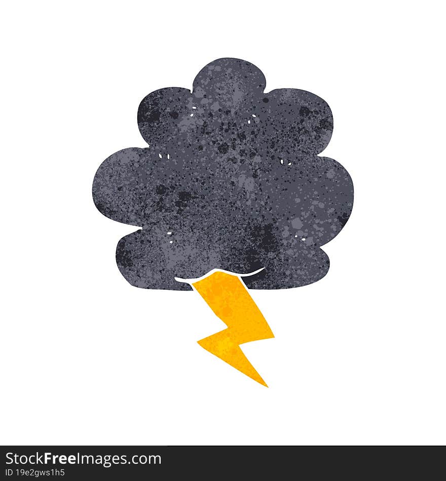 retro cartoon thundercloud