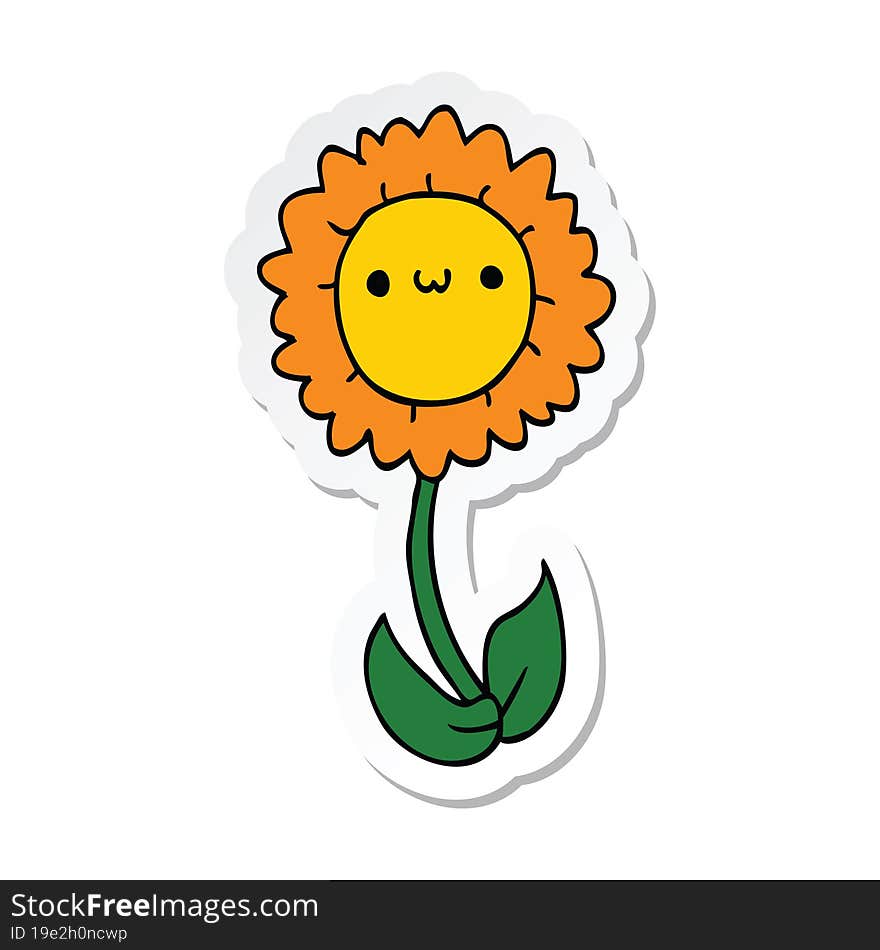 sticker of a cartoon flower