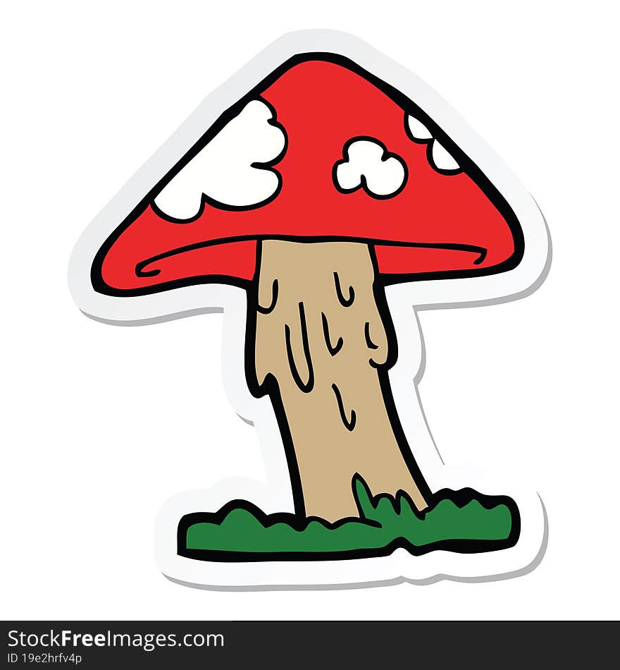 sticker of a cartoon mushroom