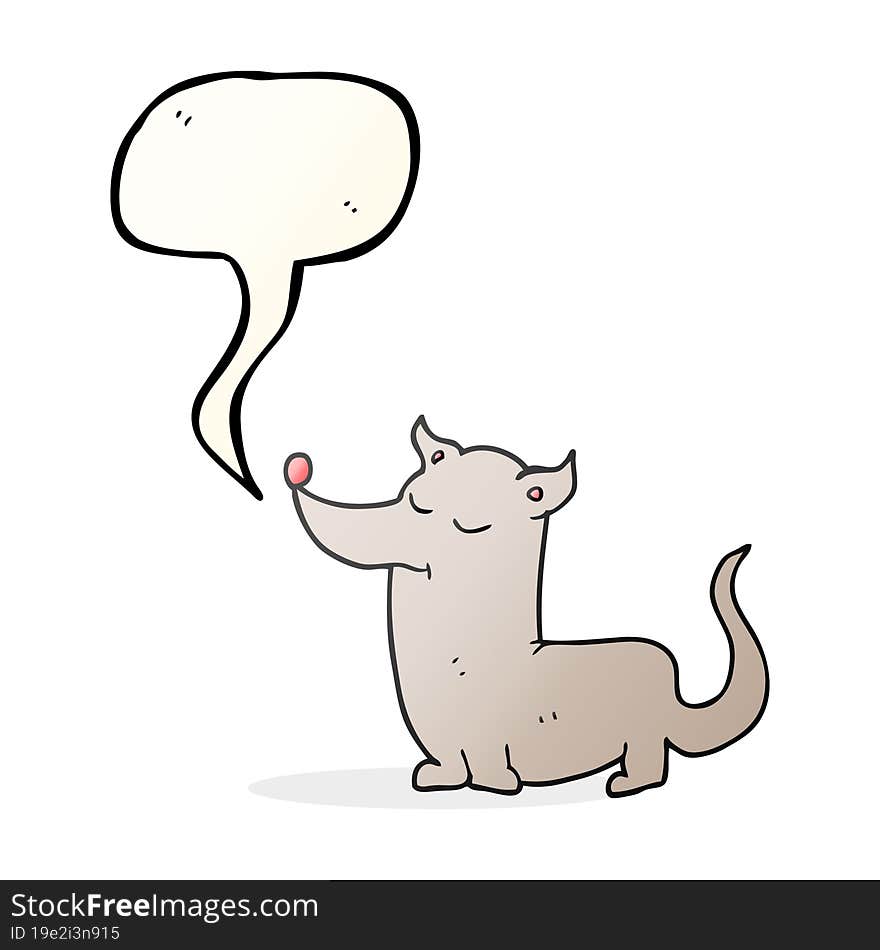 Speech Bubble Cartoon Little Dog