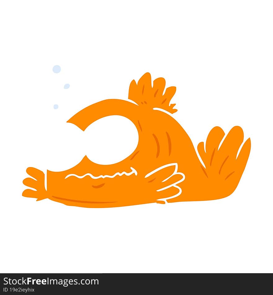 funny flat color style cartoon goldfish