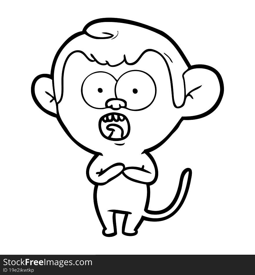 cartoon shocked monkey. cartoon shocked monkey