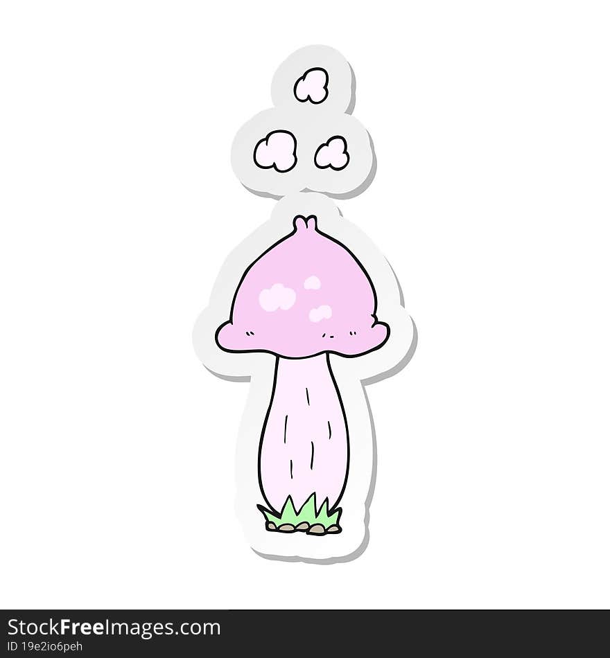 sticker of a cartoon mushroom