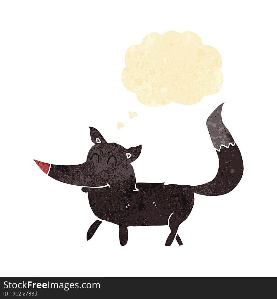 Cartoon Little Wolf With Thought Bubble