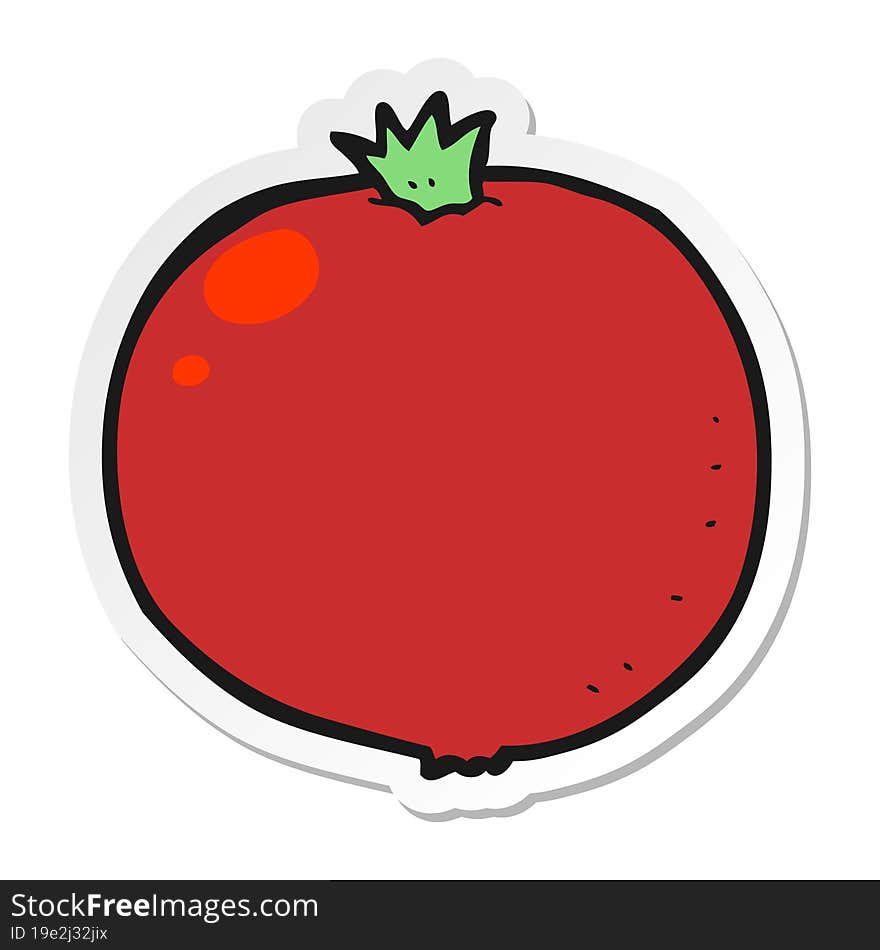 sticker of a cartoon tomato