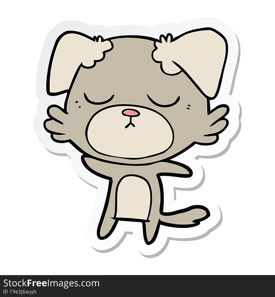 Sticker Of A Cute Cartoon Dog