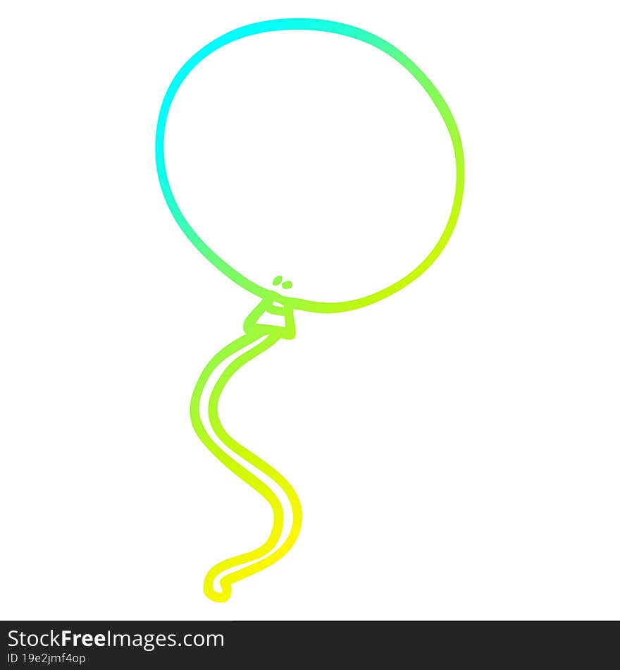 cold gradient line drawing cartoon balloon