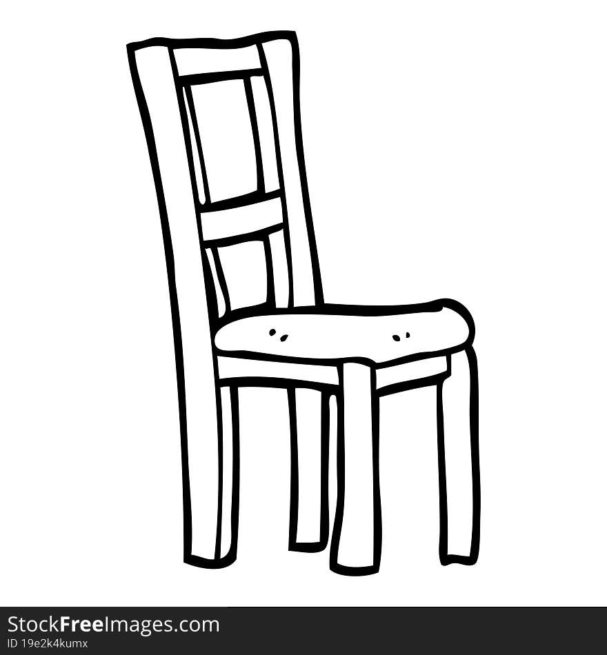 Black And White Cartoon Wooden Chair