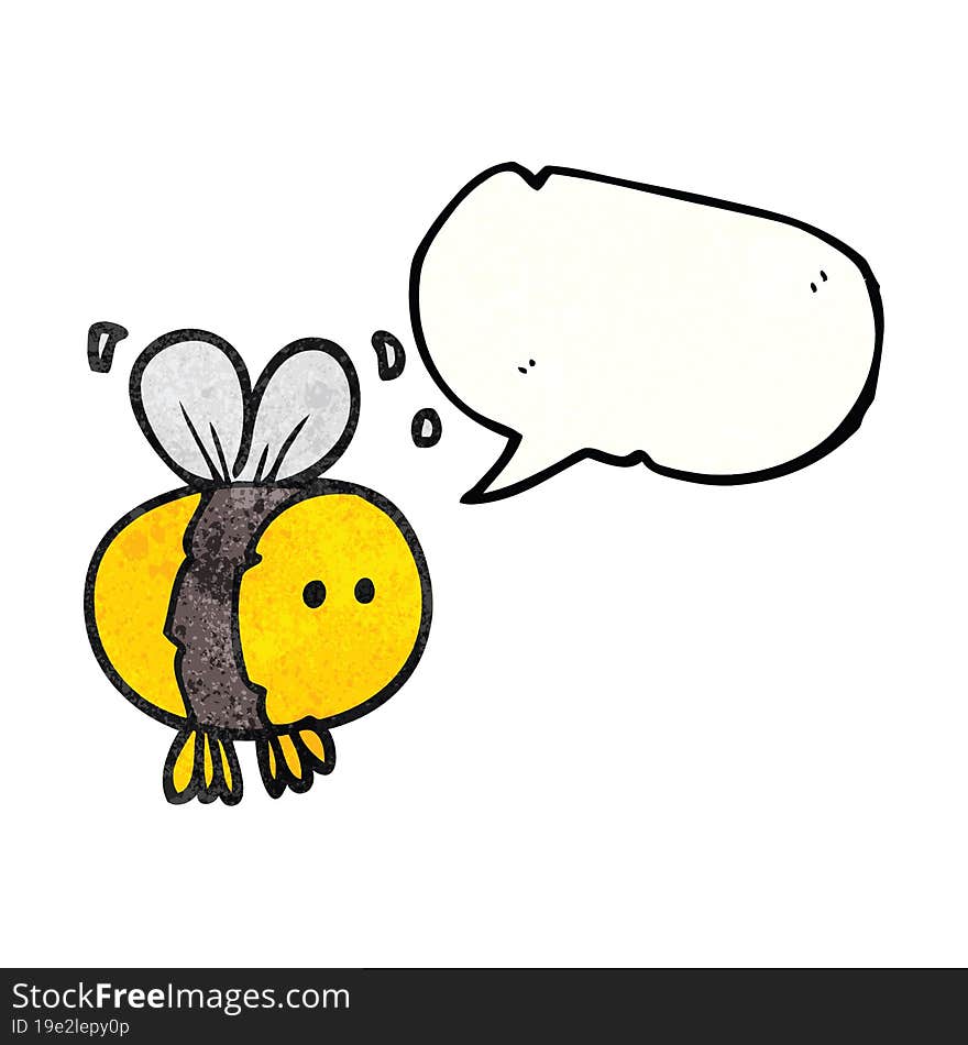 Speech Bubble Textured Cartoon Bee