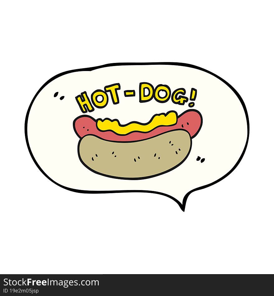 speech bubble cartoon hotdog