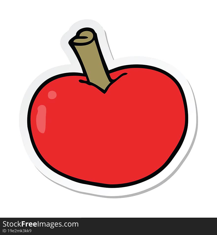 sticker of a cartoon apple