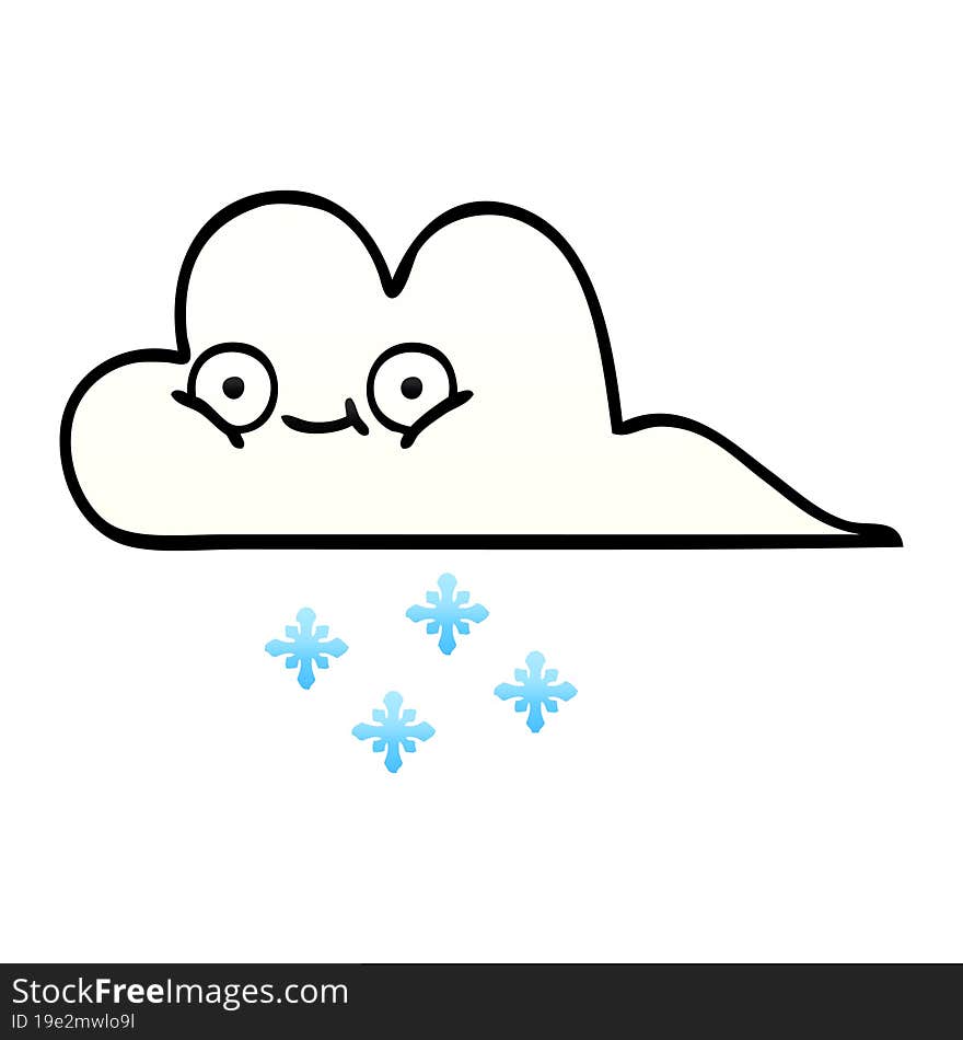 gradient shaded cartoon snow cloud