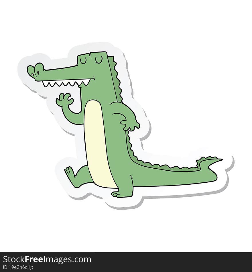 sticker of a cartoon crocodile