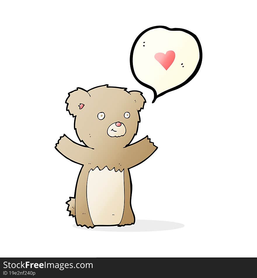 Cartoon Teddy Bear With Love Heart