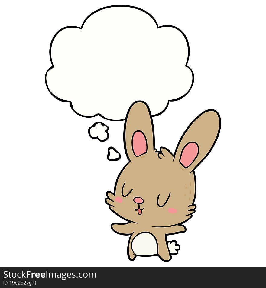 cute cartoon rabbit with thought bubble. cute cartoon rabbit with thought bubble