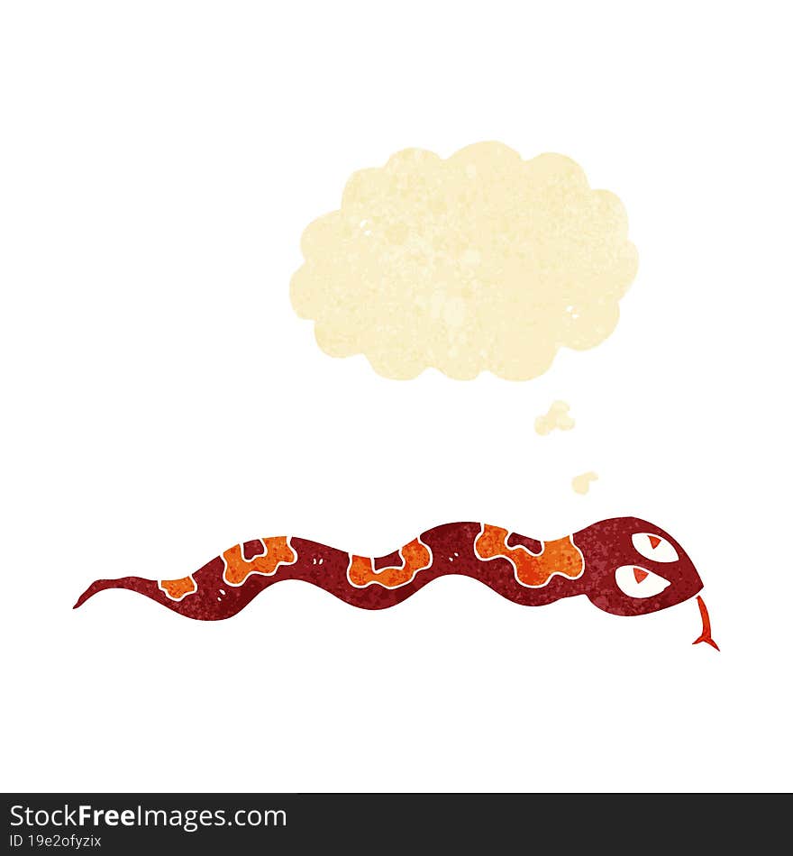 Cartoon Hissing Snake With Thought Bubble