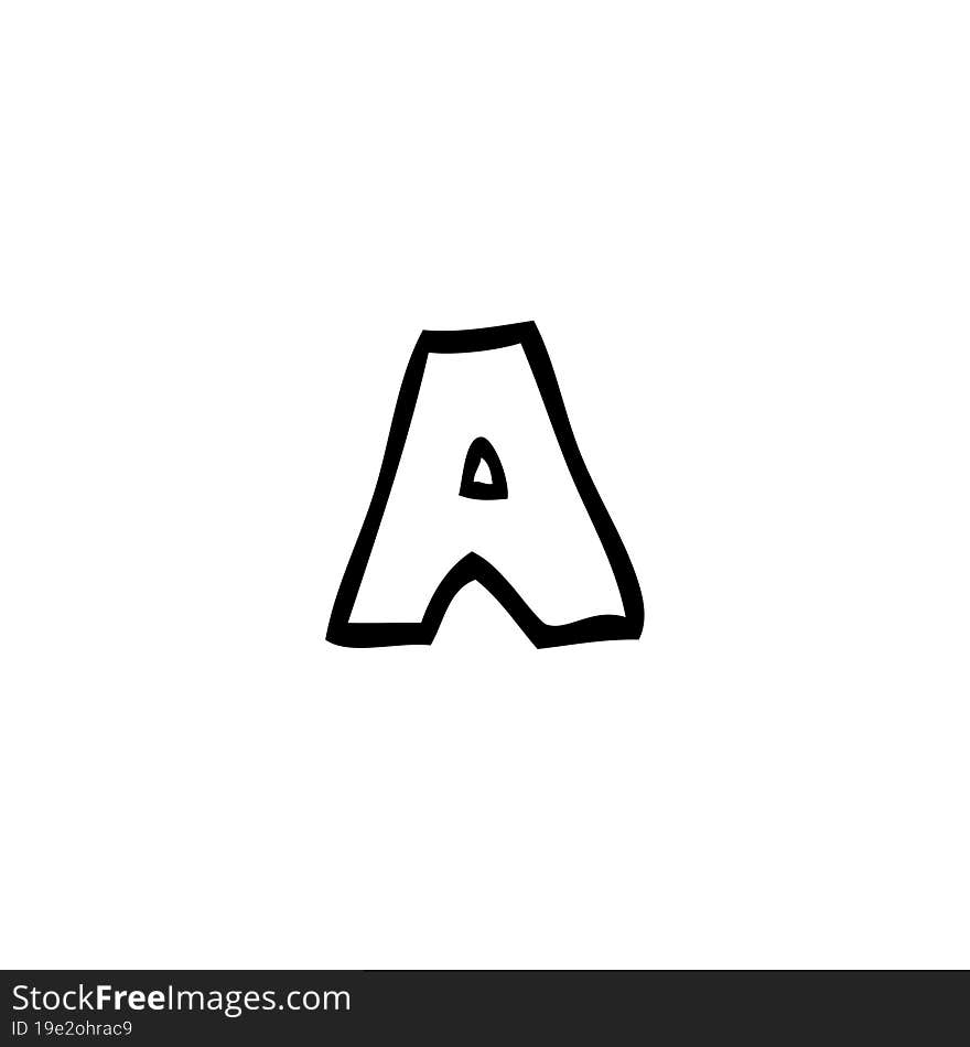 Line Drawing Cartoon Letter A