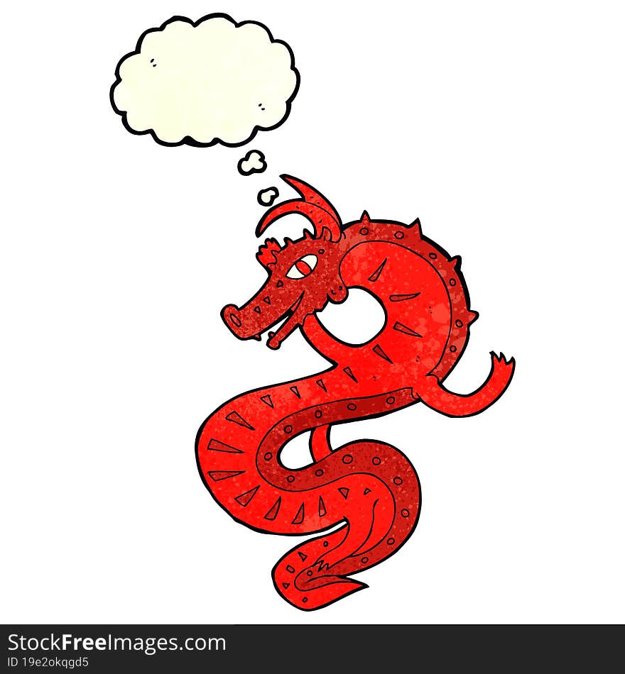 saxon dragon cartoon with thought bubble