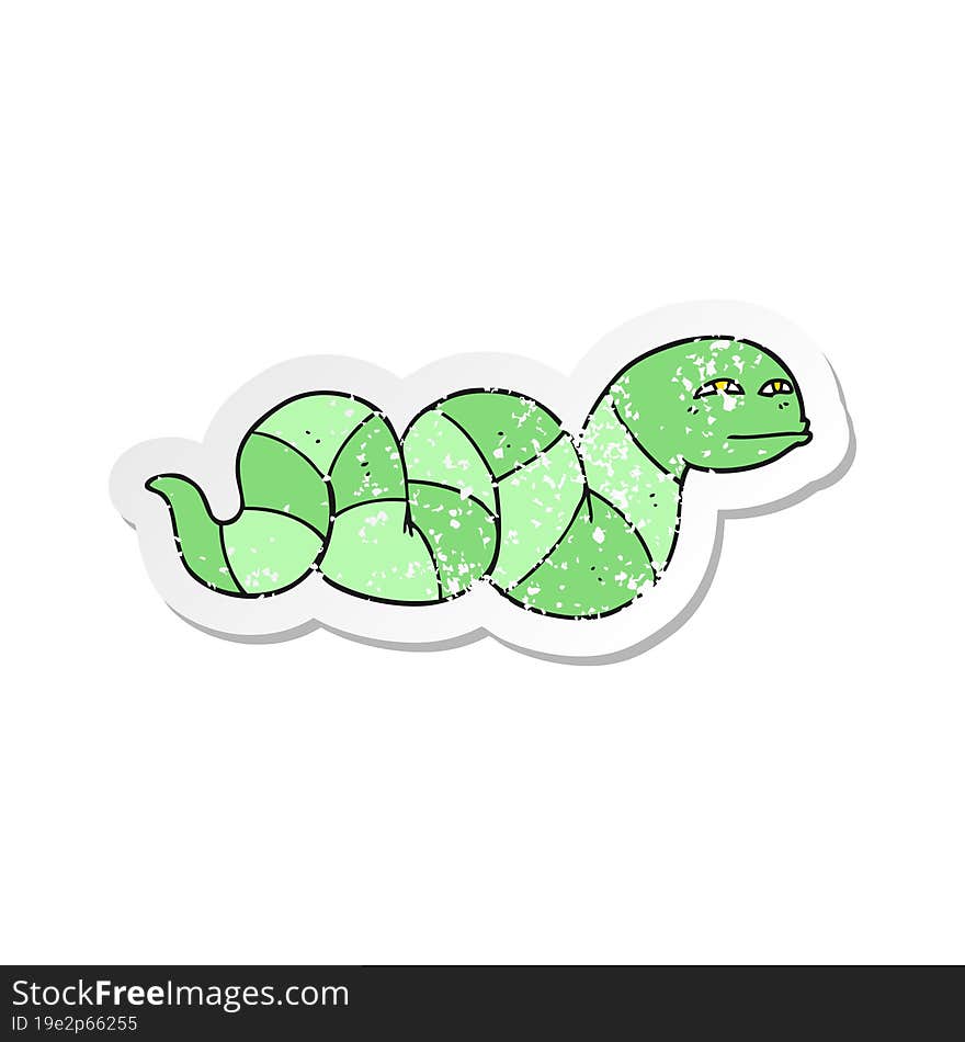 retro distressed sticker of a cartoon snake