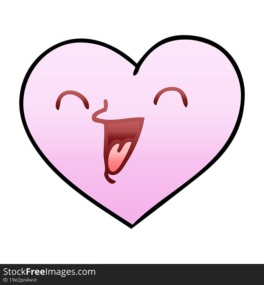 quirky gradient shaded cartoon happy heart