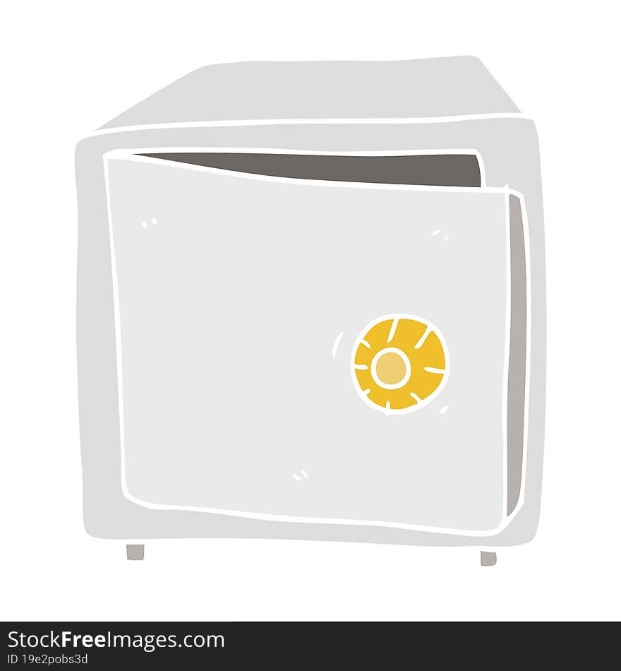 flat color illustration of a cartoon safe